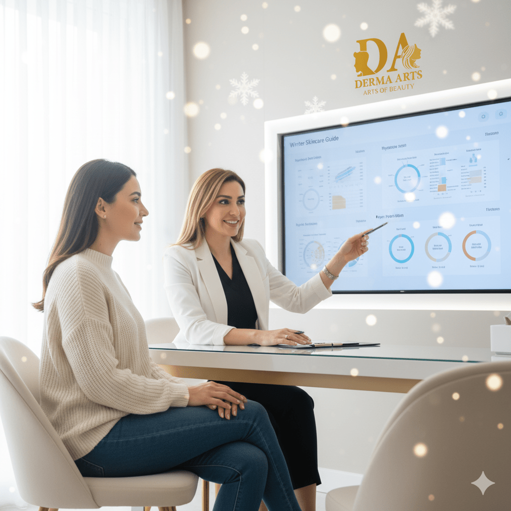 Daily winter skincare products including cream, serum, and sunscreen winter skin care routine