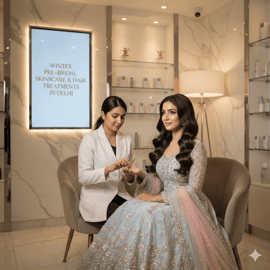 Indian bride in winter wedding